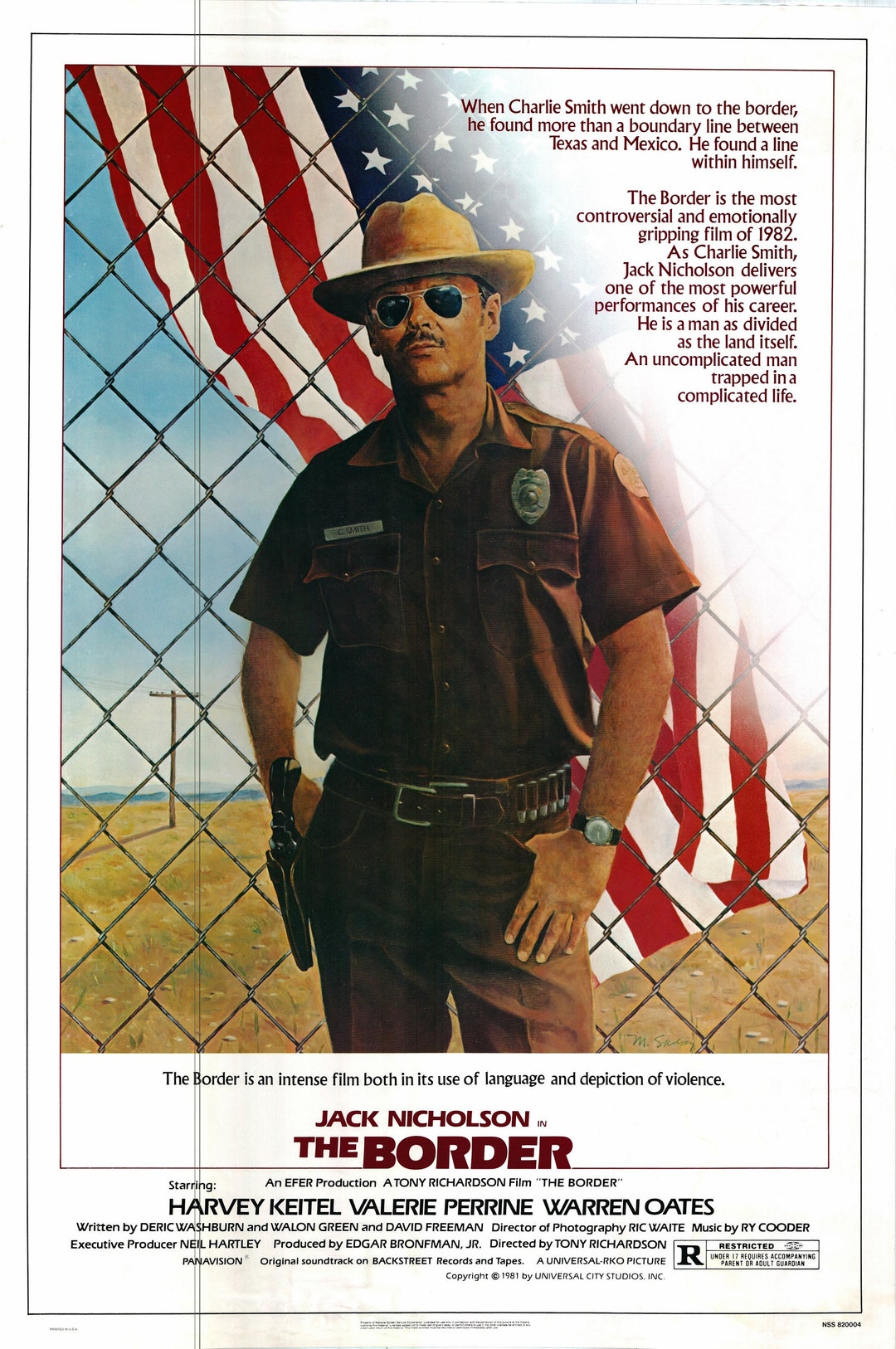 The Border 1982 One Sheet Poster Rolled - Etsy