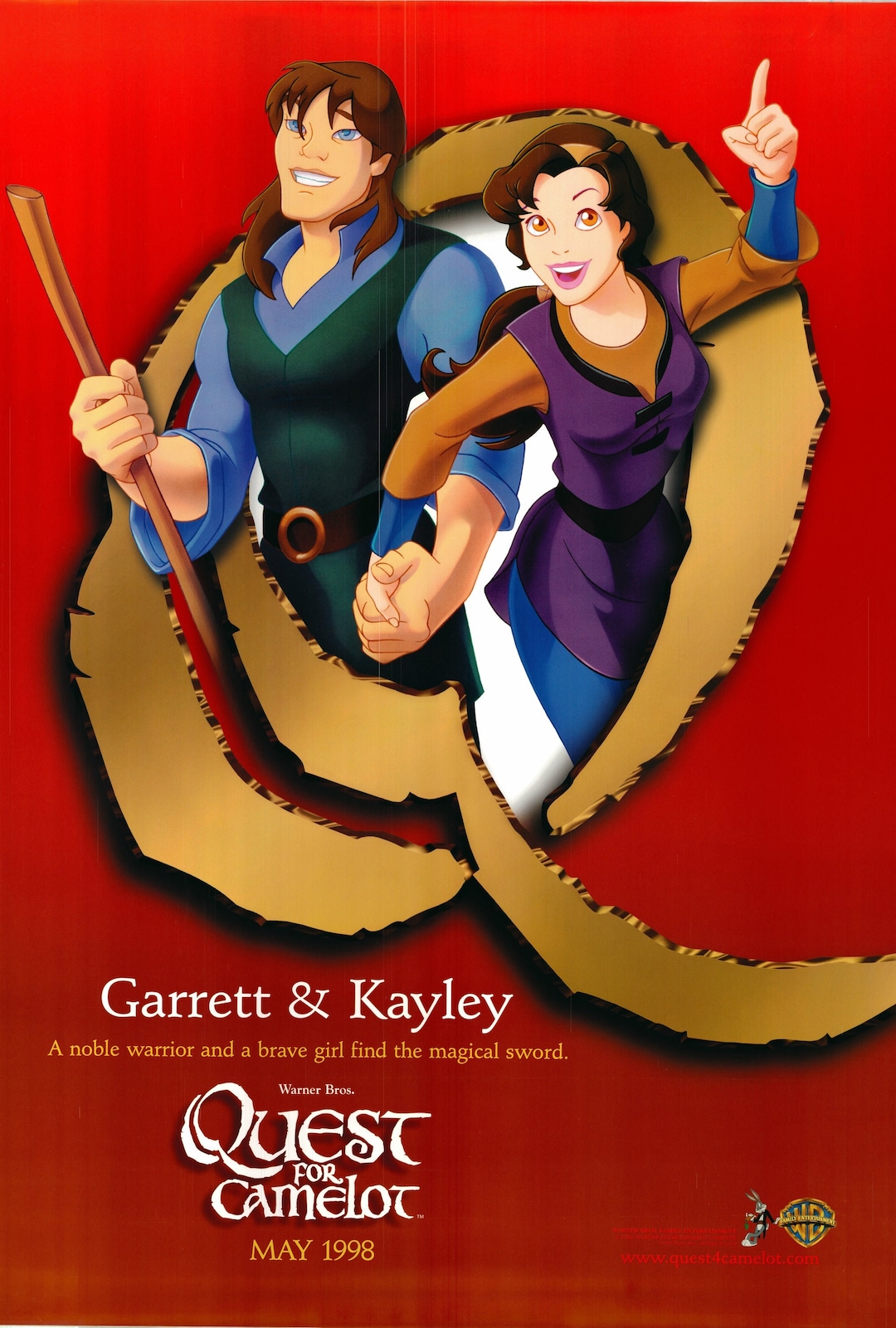 Quest for Camelot red 1998 Character Poster B Garrett and Kayley Etsy