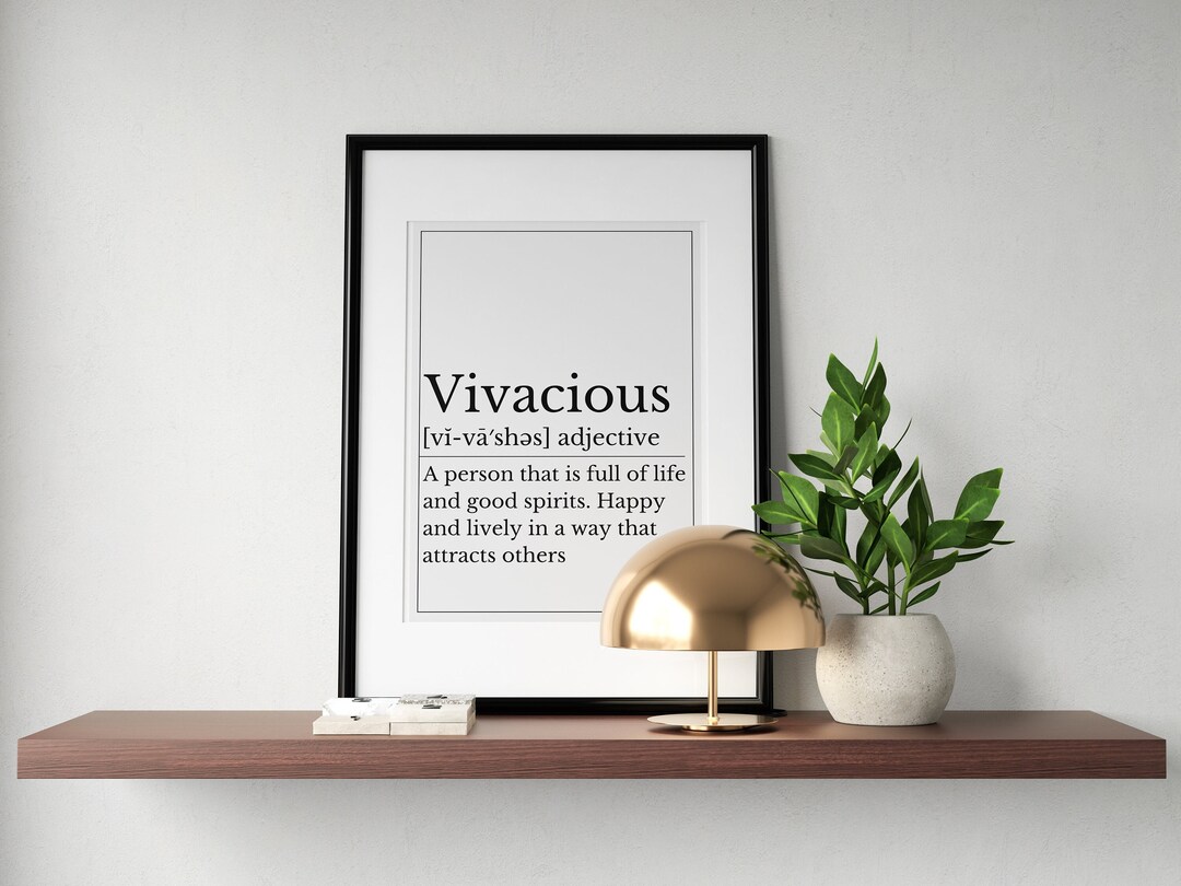 Vivacious Definition Printable Wall Arta4 Format A3 Format Etsy