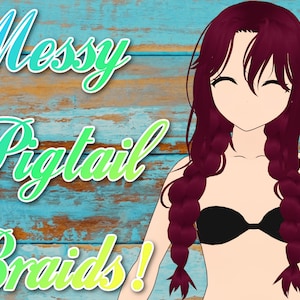 Messy Double Braids | Vroid Sonderanfertigung! | Einfacher Import in Vroid Studio! | Wunderschön manipuliert!