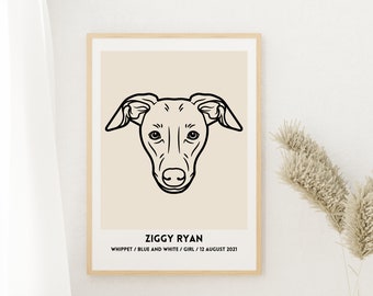 Custom Whippet Poster Instant Download Printable Personalized 36x48 inch Poster Personalized