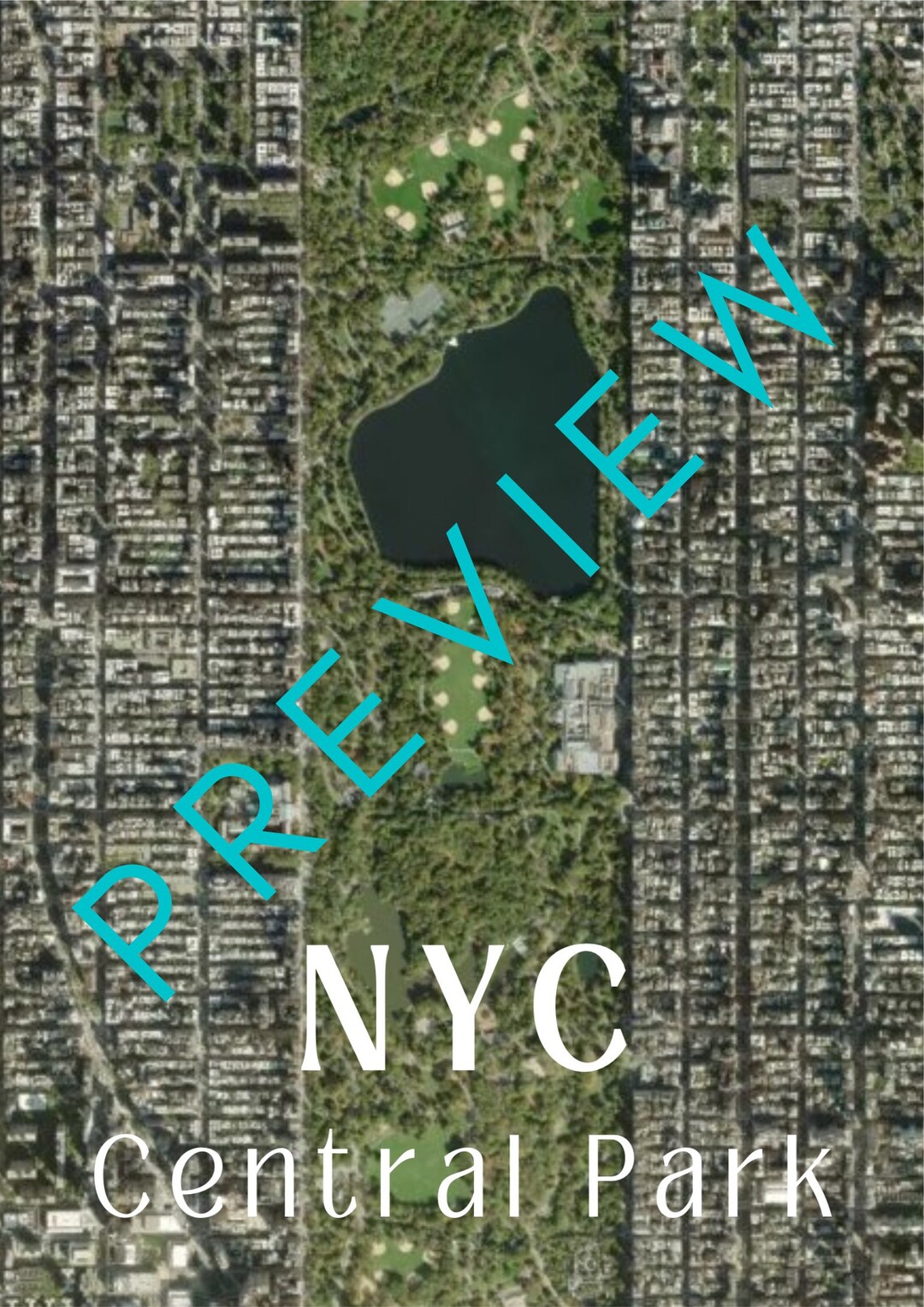 NYC Central Park Map Digital Printable Poster - Etsy
