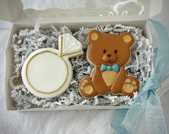 Will you be my Ring Bearer, Set of 2 Cookies, Decorated Sugar Cookies