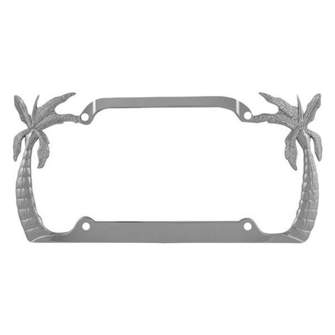 Chrome Palm Tree License Plate Frame customized FREE Etsy
