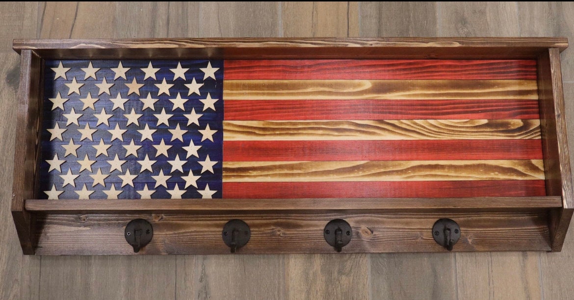 American Flag Coat Hanger Etsy