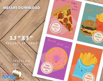 DIGITAL Valentine's Day Food Pun Card  Instant Download Printable Sticker Label