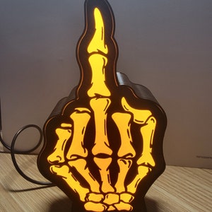 Skeleton Middle Finger Lamp 8&quot;