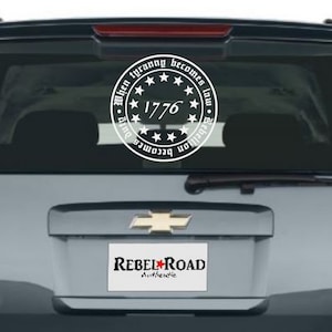 Quando la tirannia diventa legge 1776 Decalcomanie in vinile – Celebra la libertà da https://rebelroadauthentic.com/