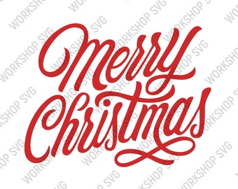 God Jul Typografi | SVG | PNG | DXF | Illustrator. Utskriftsfil, Klippfil, Klistermärke, Vektorbokstäver, Jul, digital nedladdning