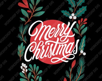 God Jul-design | SVG | PNG | DXF | Illustrator. God Jul-ordspråk för väggkonst, klipp ut, fil och skriv ut | digital nedladdning affisch