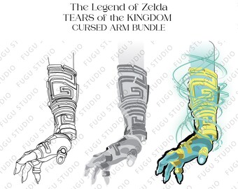 The Legend of Zelda: Tears of the Kingdom - Cursed Arm Bundle - illustrationslogotyp SVG | illustratör | Klippfiler | dxf | EPS | PNG