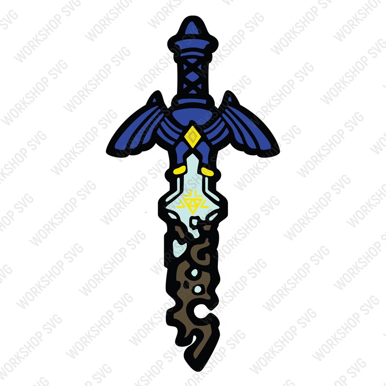 The Legend of Zelda: Tears of the Kingdom, Sword and Shield, SVG-illustrationslogotyp | Klippfiler | dxf | EPS | illustratör | PNG - Vapenpaket bild 2