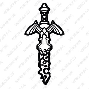 The Legend of Zelda: Tears of the Kingdom, Sword and Shield, SVG-illustrationslogotyp | Klippfiler | dxf | EPS | illustratör | PNG - Vapenpaket bild 4