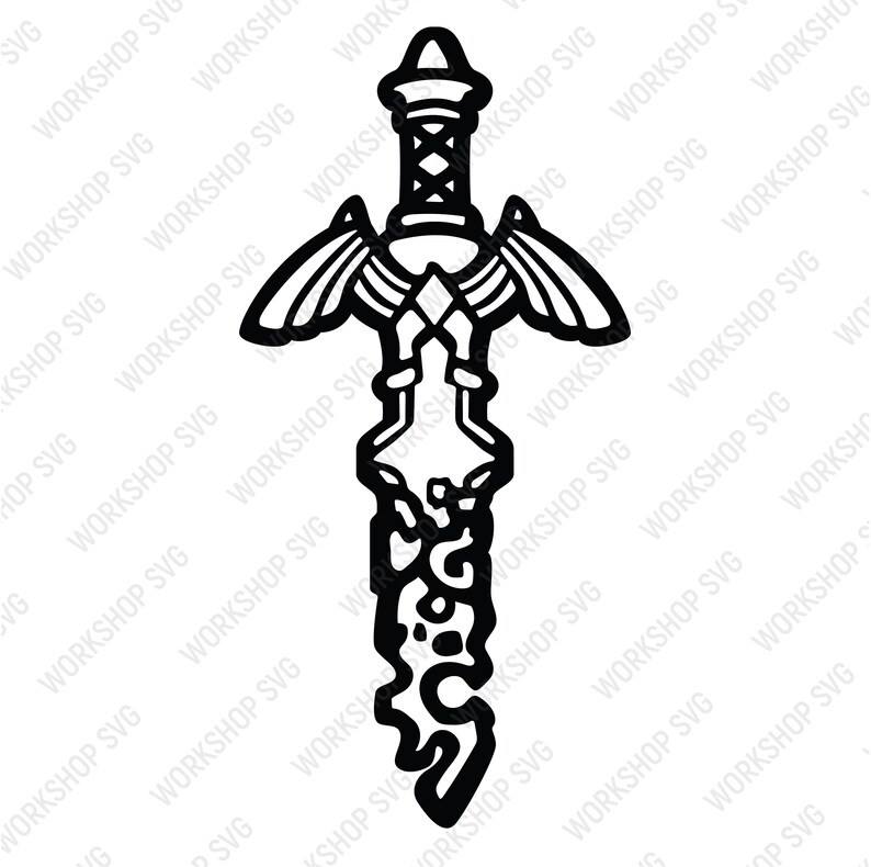 The Legend of Zelda: Tears of the Kingdom, Sword and Shield, SVG-illustrationslogotyp | Klippfiler | dxf | EPS | illustratör | PNG - Vapenpaket bild 4
