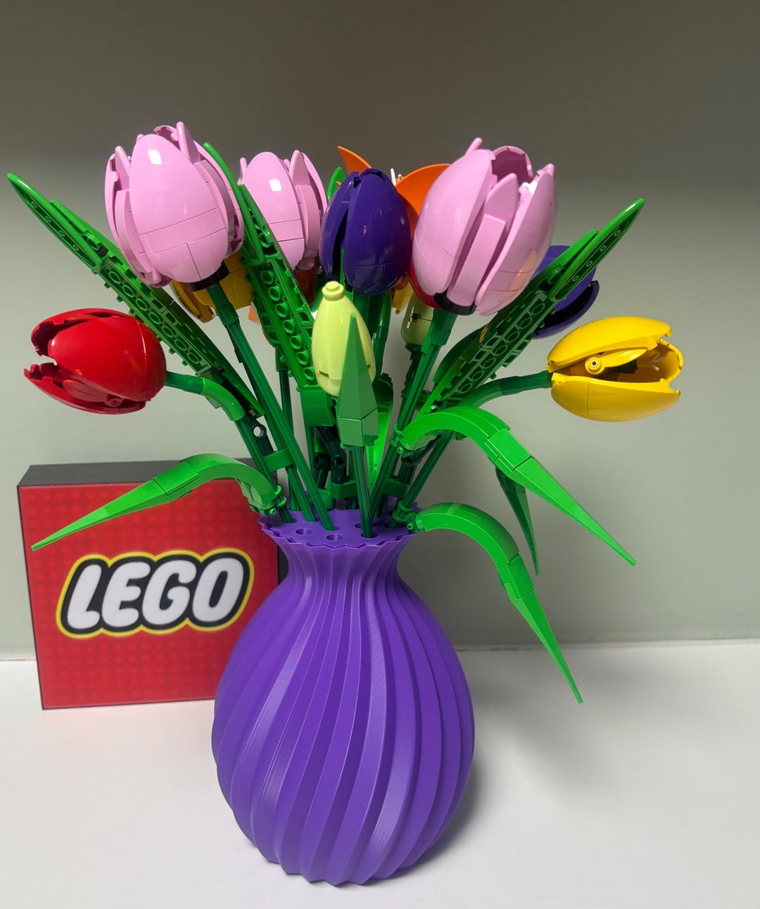 Vase With Stem Holder to Display Lego Flowers. Bouquet of Roses ...