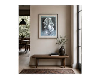 Classical Sculpture Drawing |Original Charcoal Bust Study 24x36 | Signed Original Artwork | Fine Art by Ashley Niska