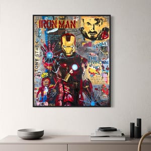 Iron Man Inspired Pop Art Canvas Print: Superhero Comic Book Wall Decor