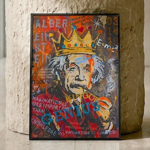 Albert Einstein Pop Art Print: Science Physics Wall Art, Scientist Home Decor