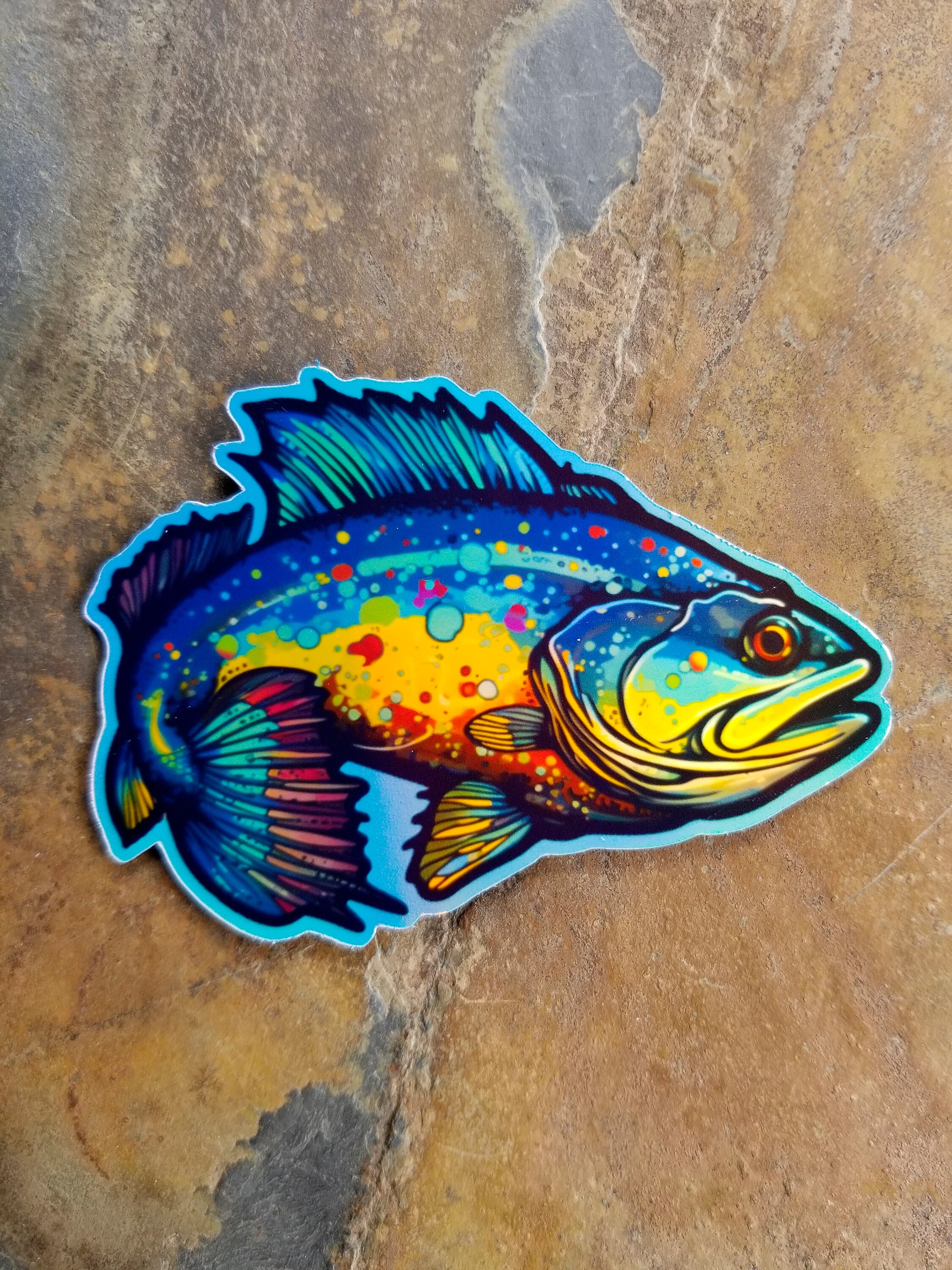Bass Fish Stickers Hologram Sticker Laptop Decals - Etsy