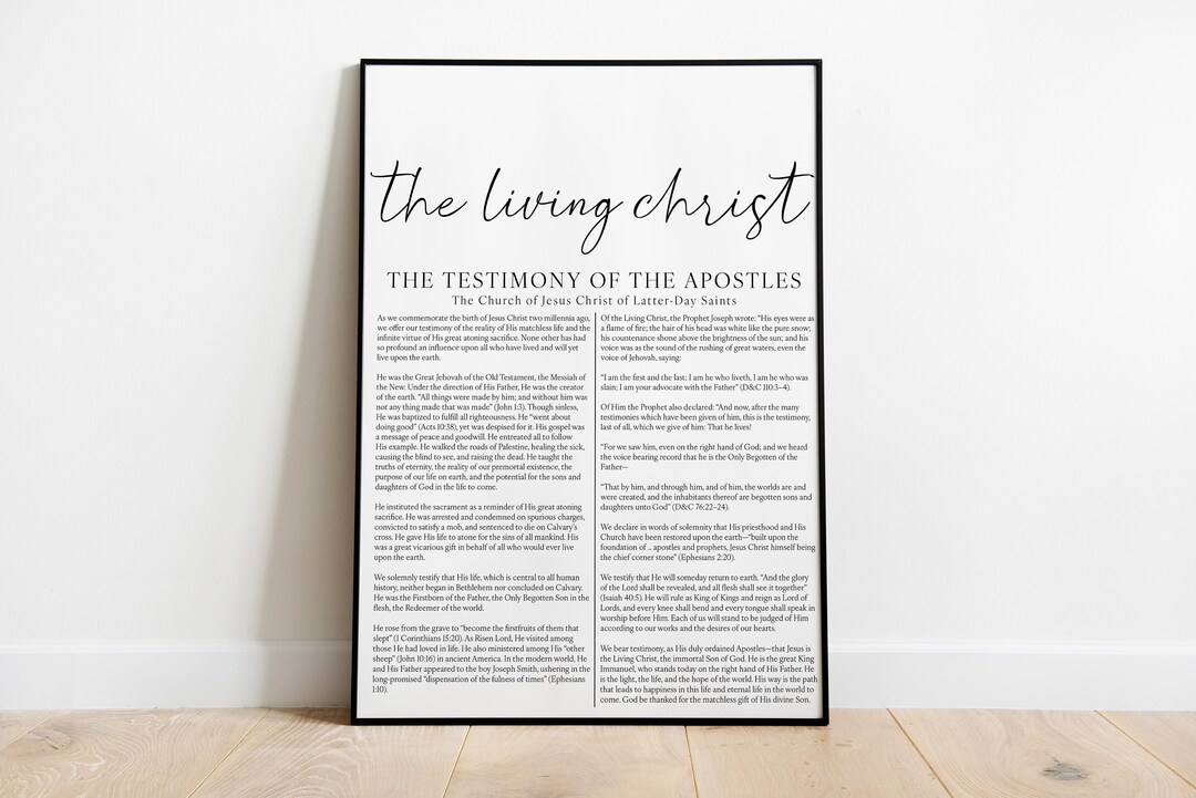 The Living Christ Printable, LDS Digital Downloads, the Living Christ ...
