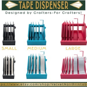 Double Sided Tape Dispenser - Easy-Load Tabs - Desktop Organizer image 4