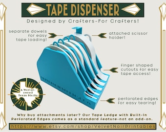 Dispensador de cinta adhesiva de doble cara - Pestañas de fácil carga - Organizador de escritorio