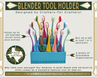 Premium Modular 40-Slot Blender Pinselhalter & Tiered Inking Tool Organizer - Luxusfarben