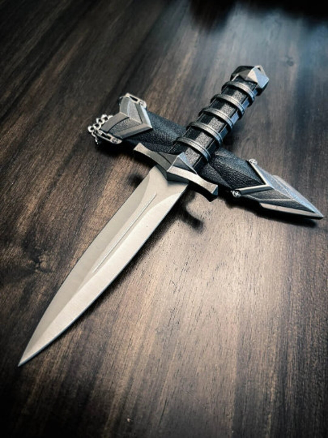 11 Double Edged Dark Assassin Dagger With Sheath Stainless Steel Etsy