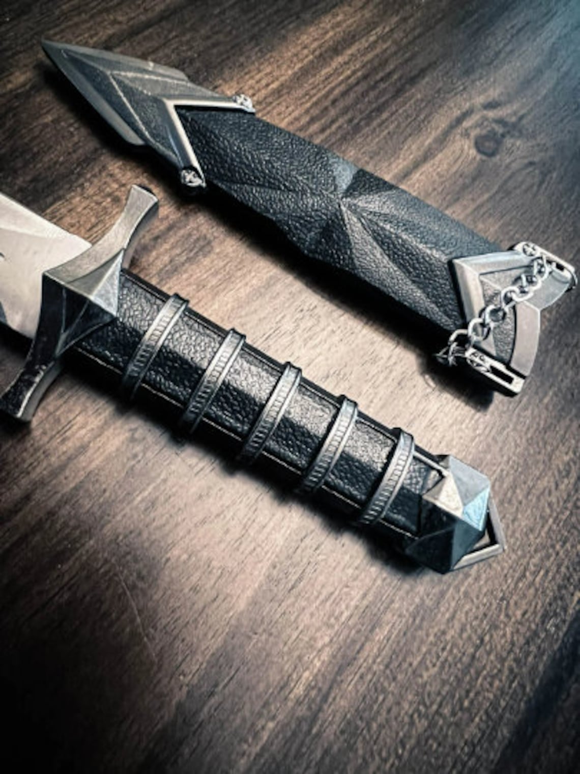 11 Double Edged Dark Assassin Dagger With Sheath Stainless Steel Etsy