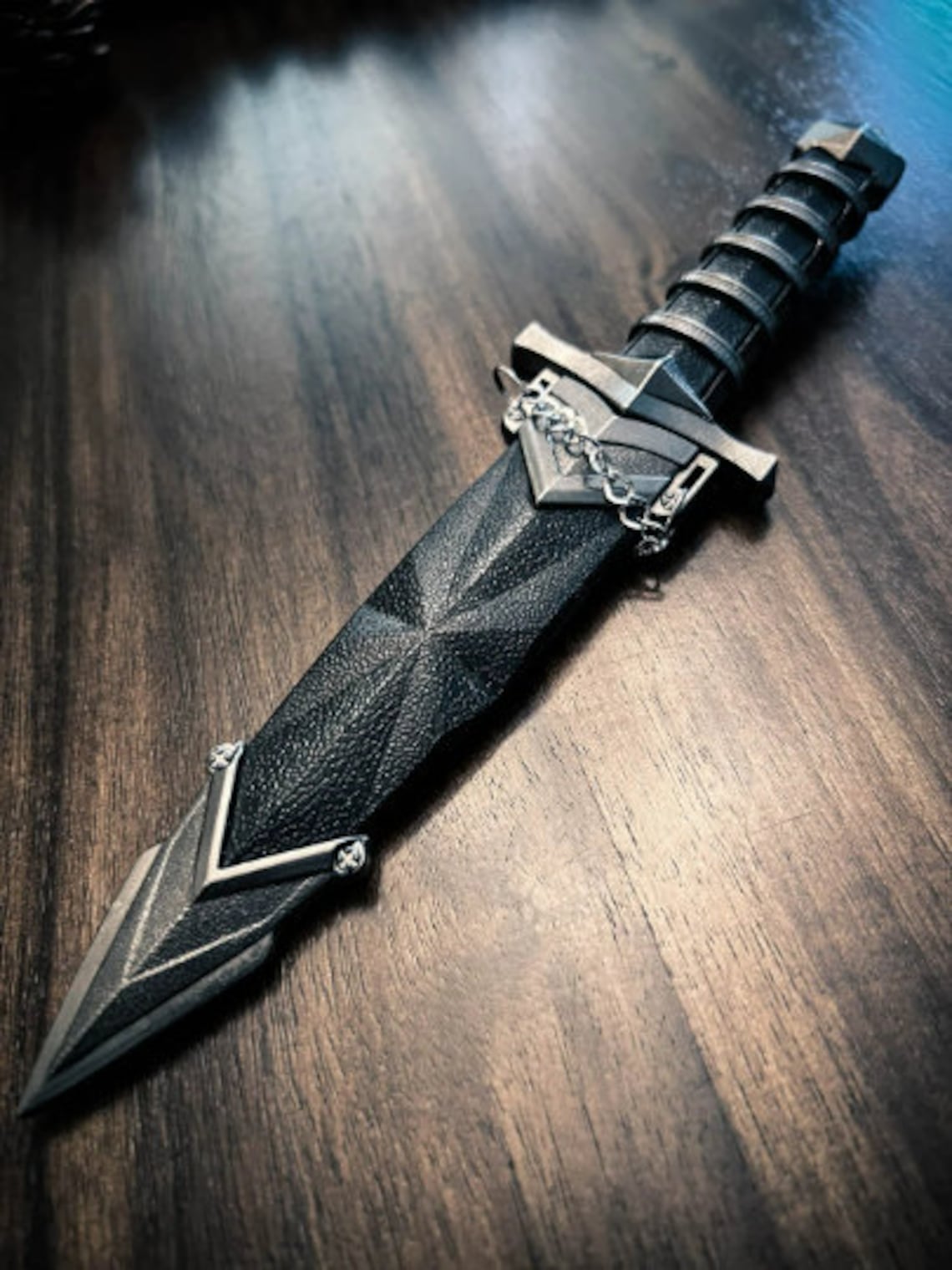 11 Double Edged Dark Assassin Dagger With Sheath Stainless Steel Etsy