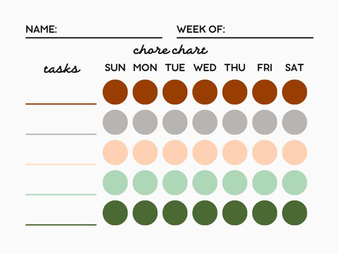 Chore Chart With Fall Colors - Etsy