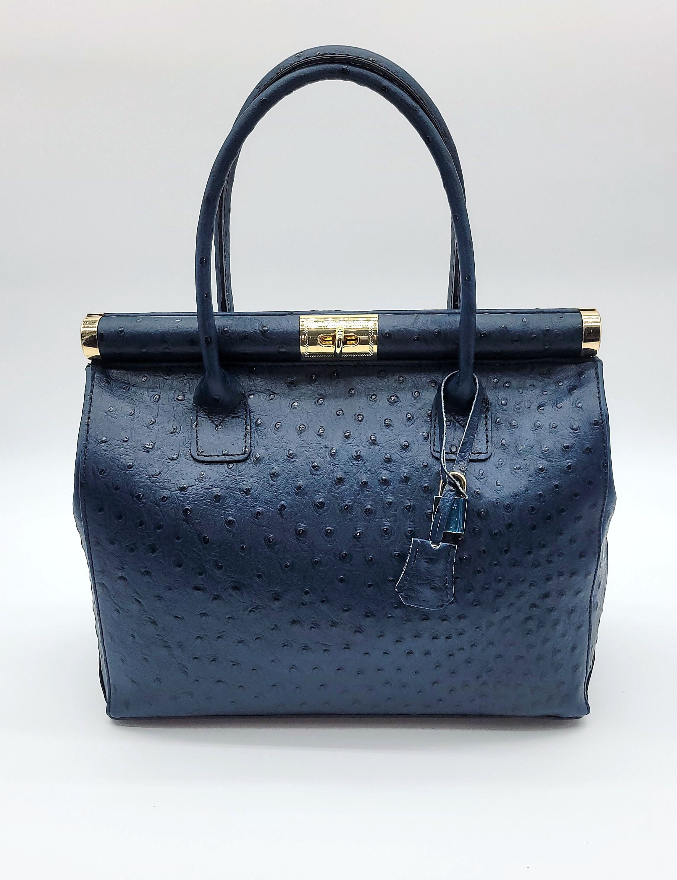 Bags, Ostrich Mini Bag Blue Never Used
