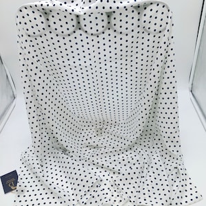 Italian Silk White Blue Polka Dot Scarf 70”x27” – Made In Italy