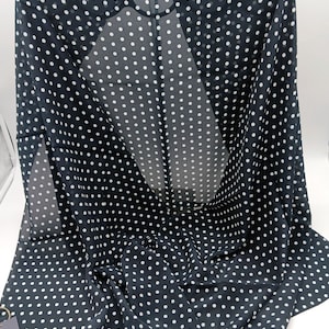 Italian Silk Blue White Polka Dot Scarf 70x27 – Made In Italy