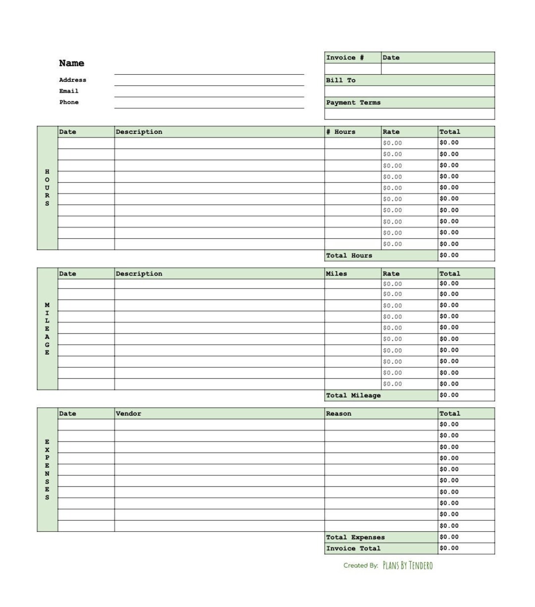 Simple Invoice Google Sheets Template Etsy Simple Invoice Google Sheets Template Etsy