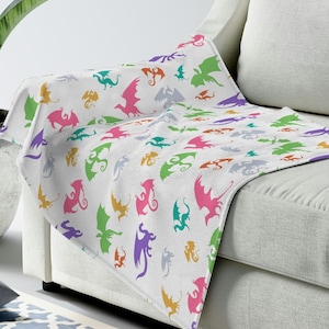 Dragon Baby Blanket | Dragon Pattern Infant Blanket, Geeky Baby Blanket, DnD Baby Shower Gift, Baby Dragon, Dragon Pattern