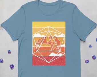 Retro Dragon D20 Shirt: Dungeon Master Gift