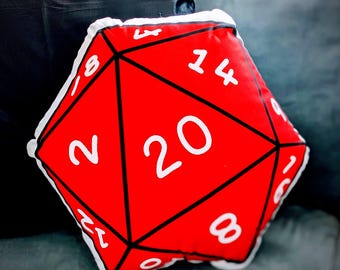 Plush D20 Pillow | Geeky DnD Gifts