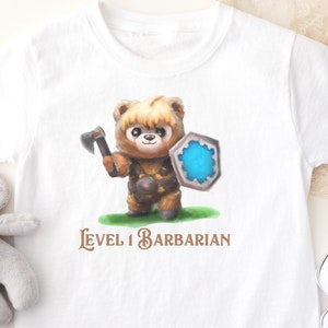 Level 1 Barbarian (Custom Level) | Toddler T-Shirt - DnD Kids Gifts, Kid's Fantasy Art, Gifts for Gamer Parents - Unisex Kids T-Shirt