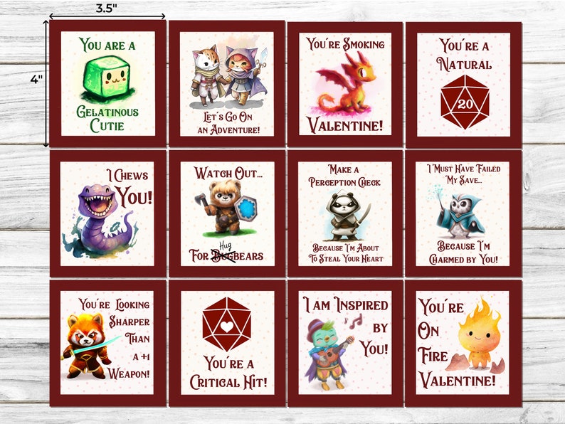 RPG Dnd Valentines Print-at-home Digital Download Funny - Etsy