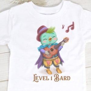 Level 1 Bard (Custom Level) | Toddler T-Shirt - DnD Kids Gifts, Kid's Fantasy Art, Gifts for Gamer Parents, D&D Toddler, RPG, Geeky Toddler