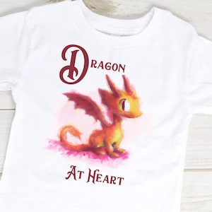 Dragon at Heart | Toddler T-Shirt - DnD Kids Gifts, Dragons for Toddlers, Kid's Fantasy Art - Unisex Kids Rabbit Skins T-Shirt