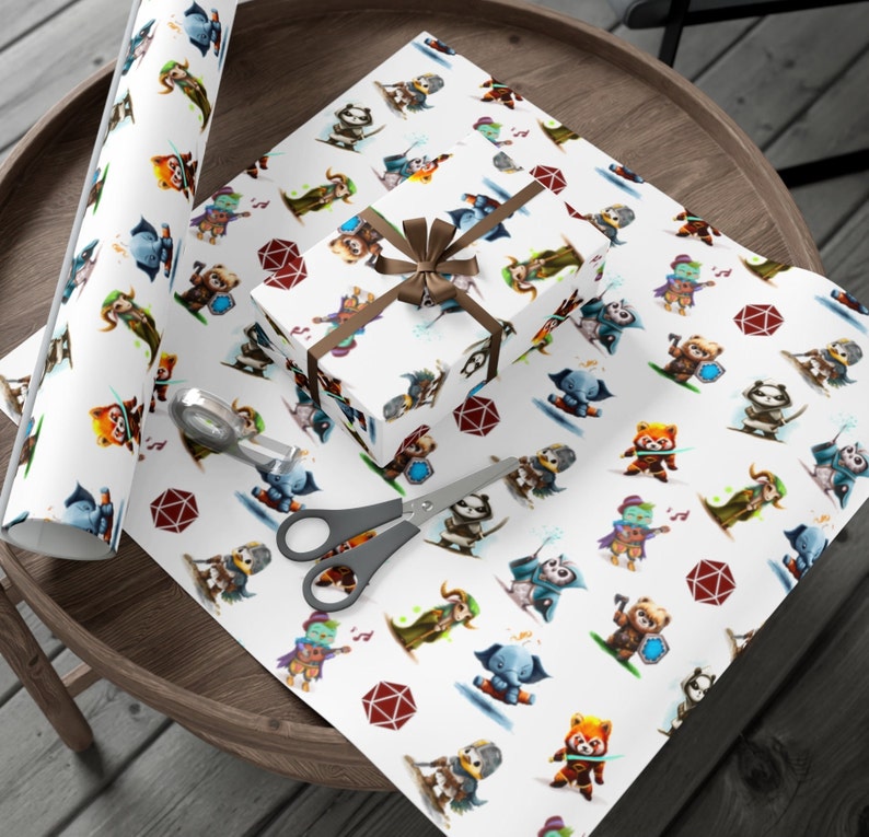 RPG / Dnd Classes Gift Wrapping Paper Dnd Christmas Paper - Etsy