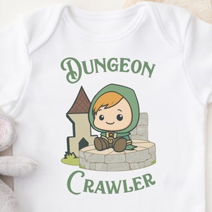 Dungeon Crawler | DnD Baby Bodysuit, D&D Infant Clothes, Geeky Baby Shower Gift, Gamer Baby Gifts, RPG Baby Shirt, Unisex Bodysuit