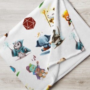 RPG Classes Throw Blanket - DnD Blanket, Baby DnD Blanket, Dnd Gifts, Gaming Blanket, Dungeons Blanket, Nerd Blanket, Dragons, Baby Wizard
