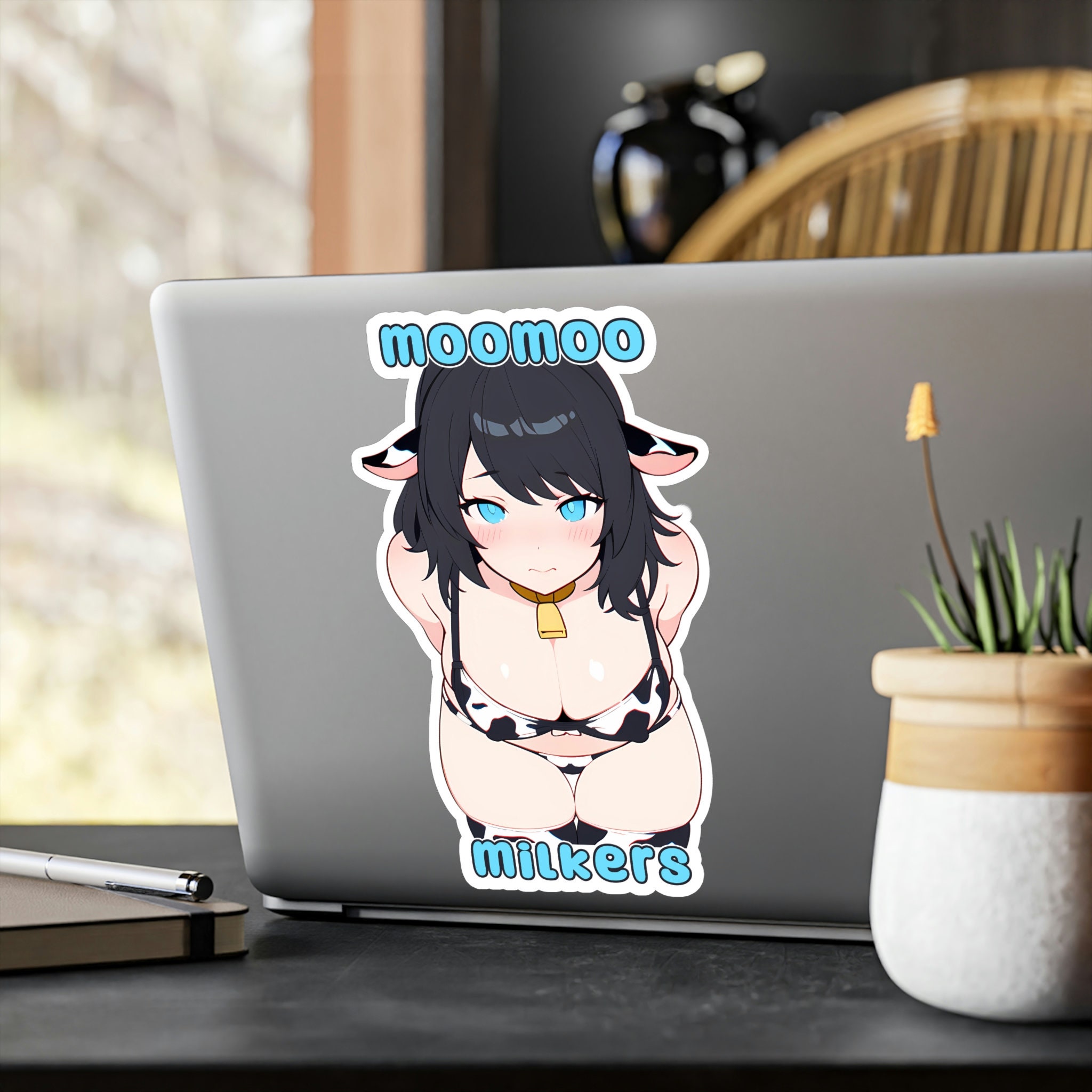 MooMoo Milkers Pegatina de Waifu de anime lascivo - Etsy España
