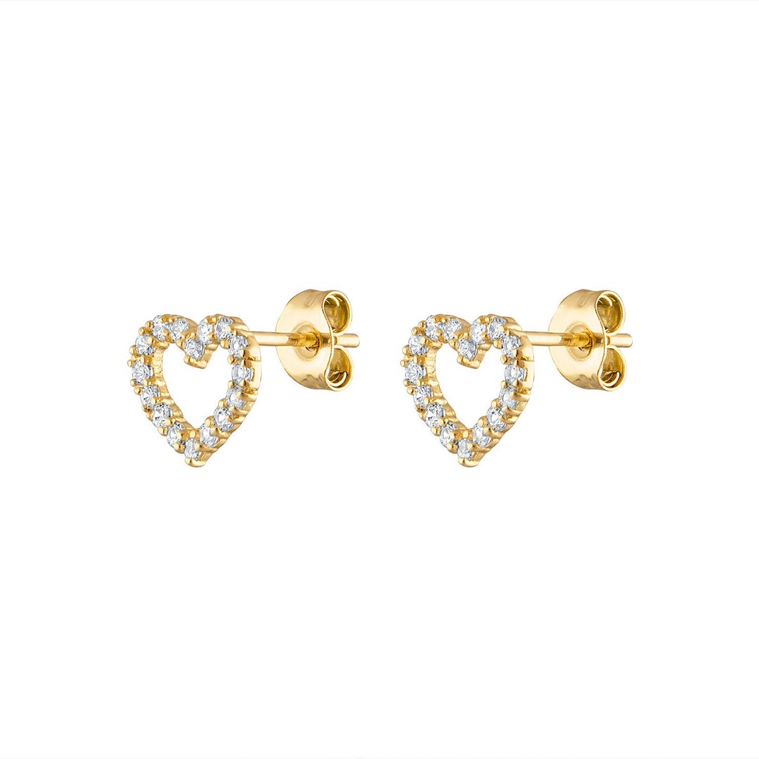 [LLOYD] 韓国アクセ☆14K Gold☆White Cubic Heart Earrings Amazon.com: SISGEM 14k Gold Cubic Zirconia Heart Earring, 14