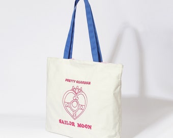 Sailor Moon Bag, Embroidery Canvas Tote Bag, Anime Tote, Shopping Grocery Bag, School Bag, Gifts for Her, Anime Fans