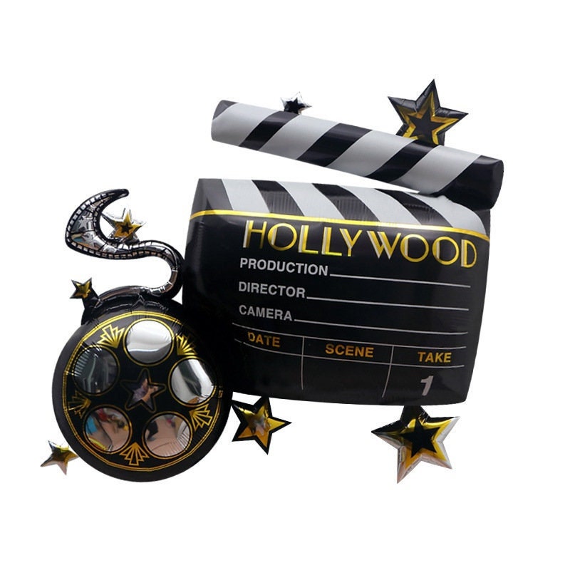 Opening Night Movie Party Supplies Balloon Bouquet Decorations Hollywood  Film Clapper