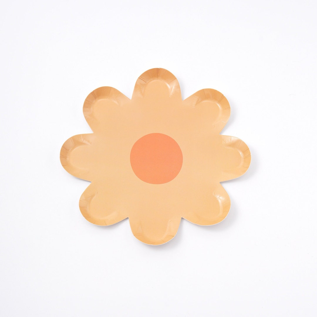 Daisy Paper Plates, Party Cake Plates, Flower Shaped Plates, Floral